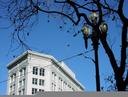 Market Street building and lamp.